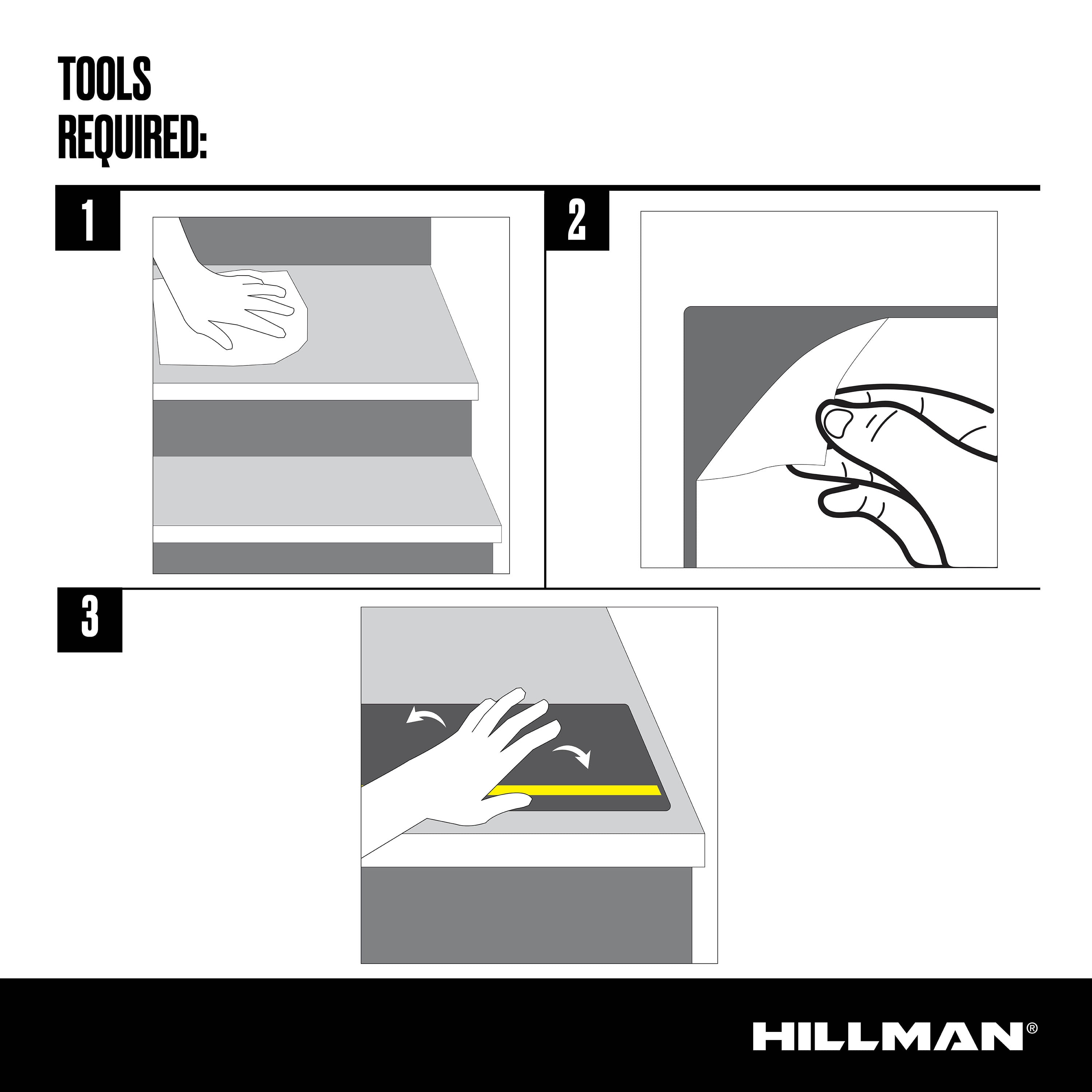 Hillman 3/4" x 1 ft Traction Control Anti-Slip Tape with Treads, Indoor and Outdoor, Black, Coarse Paper (8 Pack)