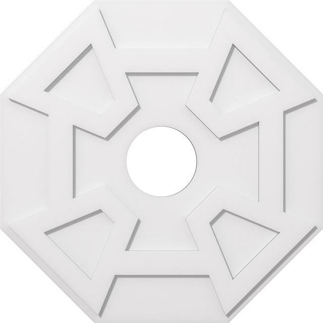 Ekena Millwork CMP32LG-07000 32 in. OD x 7 in. ID Square Logan Architectural Grade PVC Contemporary Ceiling Medallion