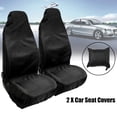 thumbnail image 1 of Funda impermeable para asiento delantero (2 asientos delanteros), tela negra resistente al desgarro, 1 of 5