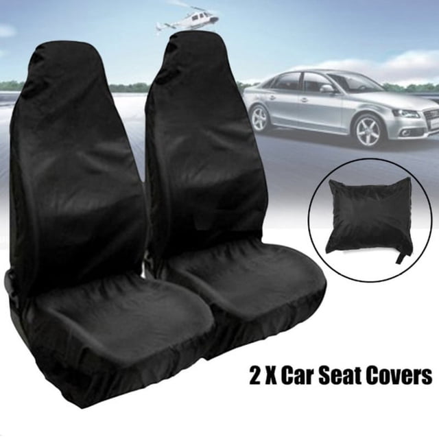 Funda impermeable para asiento delantero (2 asientos delanteros), tela negra resistente al desgarro