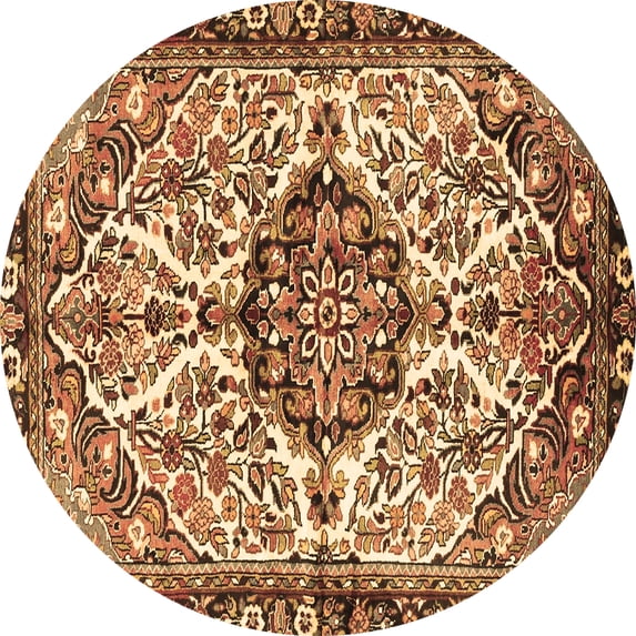 Ahgly Company Indoor Round Persian Brown Traditional Area Rugs, 5' Round