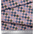 thumbnail image 3 of Soimoi Georgette Viscose Fabric Argyle Check Print Fabric by Yard 42 Inch Wide, 3 of 3