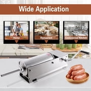 Hakka 7 Lb/3 L Horizontal Sausage Stuffer, Stainless Steel 2-Speed Manual Meat Filler with 4 Stuffing Nozzle