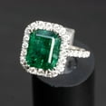 thumbnail image 5 of Emerald ring for women, Vintage emerald ring, Emerald engagement ring, Statement ring,, 5 of 5