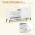 thumbnail image 3 of Gymax Shoe Storage Bench Narrow Entryway Bench w/ 2 Flip Drawers & Adjustable Shelves, 3 of 10