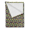 thumbnail image 2 of Flower Soft Flannel Fleece Throw Blanket, Grunge and Daisy Blossoms Garden Pattern Graffiti Style Vibrant Colored, Cozy Plush for Indoor and Outdoor Use, 60" x 80", Multicolor, by Ambesonne, 2 of 5