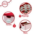 thumbnail image 3 of Simplify Plastic 7.48 Gallon Christmas Storage Stripe Design 60 Ornament Storage Bins, Red, 3 of 7