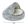 thumbnail image 2 of Calming Dog Beds & Cat Cave Bed With Hooded Cover, For Small Pets,Anti-Slip Faux Fur Fluffy Bed, Outer Diameter 40Cm - grey, 2 of 5
