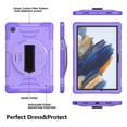 thumbnail image 5 of Decase Shockproof Case for Samsung Galaxy Tab A8 10.5" SM-X200 X205 X207, Military Grade Protection Rotating Stand Hand Strap Shoulder Strap Kids Friendly Bumper Rugged Case,Purple, 5 of 9
