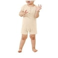 thumbnail image 2 of YHAJDS Summer for Newborn Baby Boy Short Sleeve Crewneck Solid Cotton Romper Jumpsuit, 2 of 5