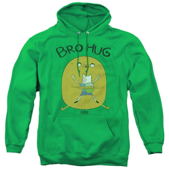 Adventure Time Bro Hug Adult Pullover Hoodie Sweatshirt Kelly Green