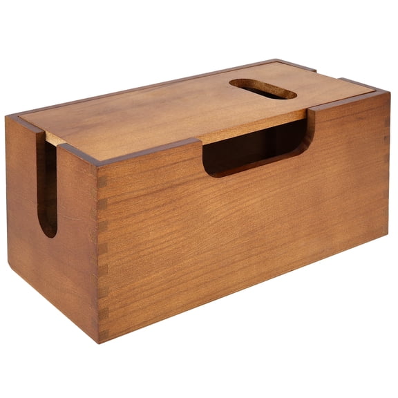 Threns Wood Cable Management Box,Wooden Cord Hider Desk Organizer for Power Strip,Electrical Hiding,TV Wires,Floor Cables,Office Under Desk Cable Storage Box for Wire,12.13 x 5.31 x 5.28 in
