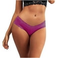 thumbnail image 3 of Bigersell Satin Panties Clearance Ladies Underwear Panties Briefs Panty Style P-1214 Polyester Bikini Panties Ladies Underwear Thong Briefs High Waist Women's Panties Purple L, 3 of 5