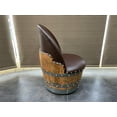 thumbnail image 2 of Brown Oak Barrel Chair, Handmade Wine and Whiskey Barrel Chair, Hidden Storage, Free Shipping - Family Business, 2 of 6