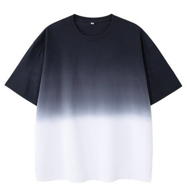 Camiseta de Manga Corta de Moda de Color Sólido Top de Manga Corta Transpirable para Hombres, 95% Poliéster 5% Blusa de Spandex, Lavado a Mano Toda la Temporada