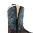 thumbnail image 5 of Old West Western Boots Boys Contrast Leather TPR Outsole Blue BSI1914, 5 of 5