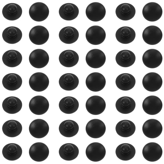 Alasum 50-Pack Black Silicone Button Plugs for Furniture, Cupboard, Cabinet Hole Covers and
