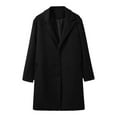 thumbnail image 3 of Men's Casual Trench Coat Slim Fit Notched Collar Long J Single Peacoat (Black XXL), 3 of 4