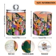thumbnail image 5 of Yayeee 4 Pack Qtip Holder Bathroom Cotton Swab Canister with Lid Clear Dispenser Set, Purple Cityscape Painting, 5 of 6