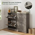 thumbnail image 6 of Semiocthome Entryway Shoe Storage Cabinet with 2 Flip Drawers for 12 Pairs,Narrow Shoe Cabinet, Grey, 6 of 10