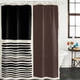 thumbnail image 2 of Brown Black Shower Curtain, Waterproof Shower Curtains for Bathroom, Modern Abstract Art Farmhouse Striped Washable Fabric Bathtub Curtain Set Bath Decor with 12 Hooks Long 72"x84", 2 of 8