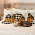 thumbnail image 3 of Fall Pumpkins Outdoor Waterproof Pillow Covers, Thanksgiving Sunflowers Farmhouse Check Decorative Rectangle Throw Pillowcase Sofa Cushion Sham for Patio/Couch/Chair, 20"x12" 2 Pack, 3 of 8