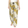 thumbnail image 1 of Balery Cartoon Honey Pot Bee Sunflower Pantalones de pijama para mujer, pijamas ultraligeros, pantalones de estar por casa-3X-Large, 1 of 6