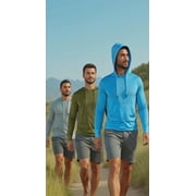 INGEAR Mens Lightweight SPF 50+ UV Protection Hoodie, Long Sleeve Rashguard with Pocket, Shark Camo Red , L