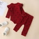 thumbnail image 4 of Body De Bebé, Conjunto De Canastilla, Onesies Para Niños Pequeños, Niñas, Estampado De Corazones, Mameluco Con Volantes, Pantalones, Diadema, Ropa, Traje Rojo Odeerbi  LM103-4672, 4 of 9