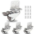 thumbnail image 1 of HSHDLDF 4 Pcs 1 Pouces Roulettes Pivotantes en L avec Frein, Roues Silencieuses en Caoutchouc TPE Boîtier en Métal Roulette de Remplacement pour Meubles Lit de Bébé Armoire Chariots Chariot Table, Capacité de Charge 240 Lb, 1 of 7
