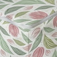 thumbnail image 4 of Floral Rectangle Pouf, Design of Striped Flowers and Leaves Blots Pastel Colored Vintage Pattern, Under Desk Foot Stool for Living Room Office with Cover, 25", Ruby and Reseda Green, by Ambesonne, 4 of 4