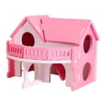 thumbnail image 2 of Wooden Hamster House with Balcony,Small Pet Playground and Shelter for Hamsters and Gerbils,Pink, 2 of 8
