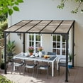 thumbnail image 3 of Homall 10 x 10 FT Outdoor Gazebo Wall Mounted Lean to Gazebo Pergola with Polycarbonate Roof Heavy Duty Metal Patio Awnings with Aluminum Frame for Patio, Backyard, Deck, 3 of 8