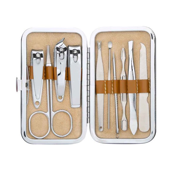 10Pcs/set Stainless Steel Manicure Set Nail Clippers Cleaner Grooming Kit Nail Care Nail Trimmer Set