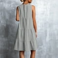 thumbnail image 4 of QLEICOM Summer Dress Savings Clearance Deals, Plus Size Casual Dresses, Women Holiday Solid Round Neck Sleeveless Party Beach Loose Dress, Beach Dress Sun Dresses Gray XXL, 4 of 6