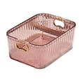thumbnail image 4 of Caja de almacenamiento de cosméticos, organizador de escritorio, asas integradas, ligera, multiusos. Rosa, 4 of 9