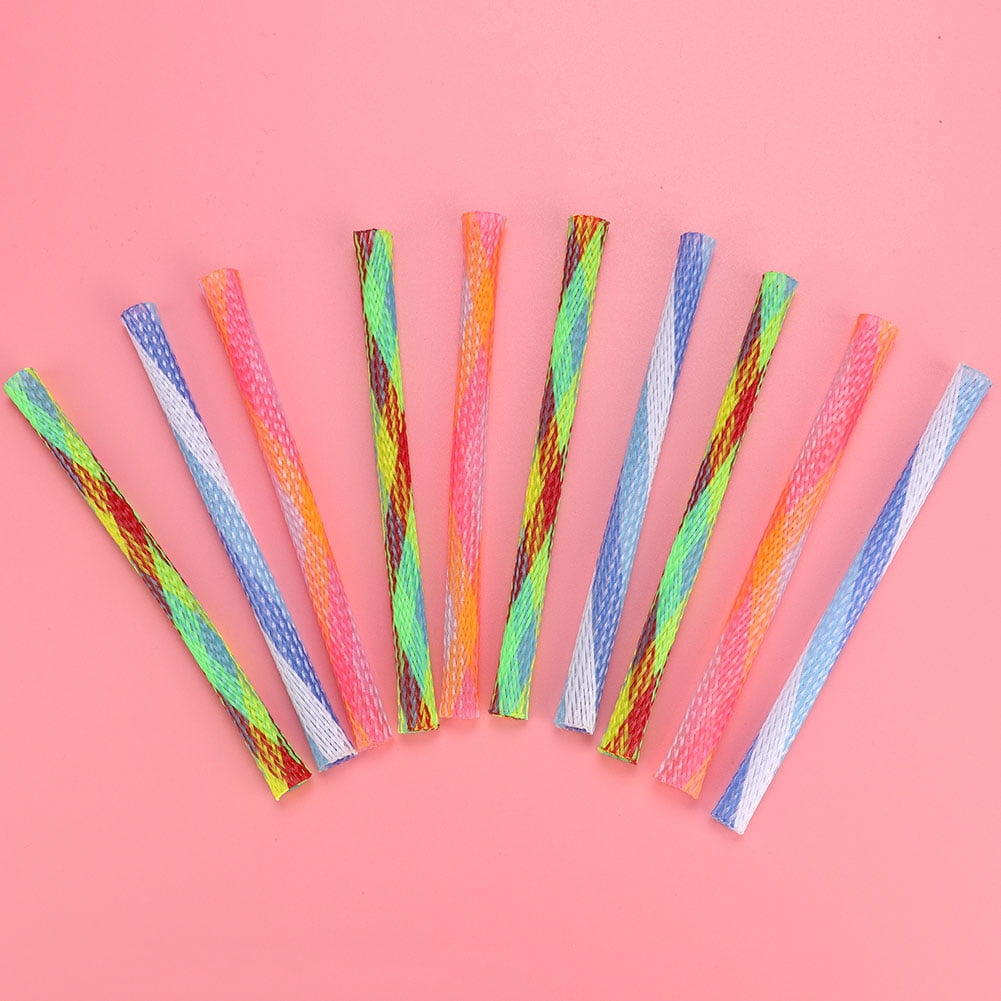 BIMZUC 10Pcs Freely Folding Spring Shape MultiColor Cat Bouncing Toy Good Elasticity Pet Playing Toy 5.11 in / 13 cm