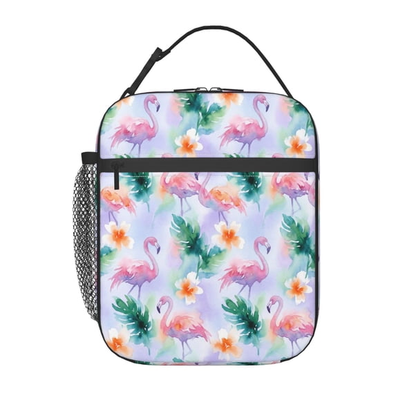 Flamingo Lunch Bag For Woman - Flamingos Theme Leakproof Insulated Thermal Lunchbox, Portable Reusable Lunch Box For Work Picnic Office Travel