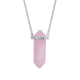 thumbnail image 3 of Collar para Mujer, Cadena con Dije de Cuarzo y Piedras Naturales LuckyLy, Modelo Orly rosa UNITALLA, 3 of 8