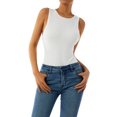 thumbnail image 4 of Txlixc Chaleco de mujer Diseño simple de cuello redondo sin mangas de color sólido Txlixc moda, 4 of 9