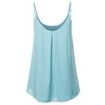 thumbnail image 3 of A2Y Women's Relaxed Fit Wool Dobby Woven Double Layer Spaghetti Cami Pleated Top Spring Blue 3XL, 3 of 6