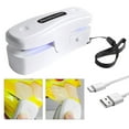 thumbnail image 1 of Oleegame 1PC Mini Bag Sealer With Cutter Rechargeable 2 In 1 Chip Bag Sealer Handheld Heat Sealer With Magnet Portable Sealer Machine Kitchen Gadget For Chip Bags Plastic Bags Food Storage White, 1 of 9