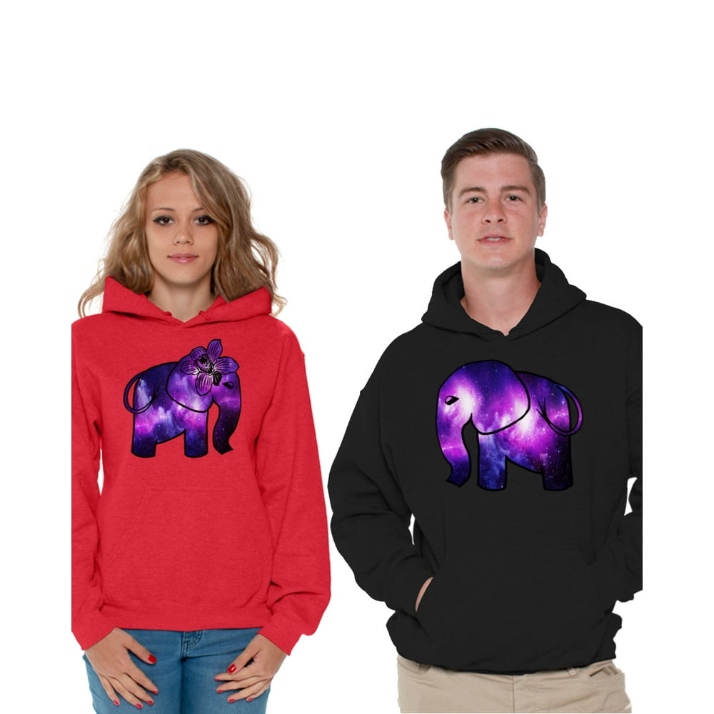 Awkward Styles - Awkward Styles Matching Couple Hoodies Elephant
