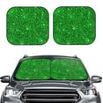 thumbnail image 2 of Kll Green Glitter Windshield Sun Shade 2-Piece Foldable Car Front Window Sunshade For Most Sedans Suv Truck- Large, 2 of 7