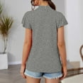 thumbnail image 4 of HAPIMO Summer Shirts for Women O-Neck Pullover Slim Fit Blouses Solid Color Print Tops Dressy Casual T-Shirts Short Sleeve Ruffle Tees Gray XL, 4 of 4