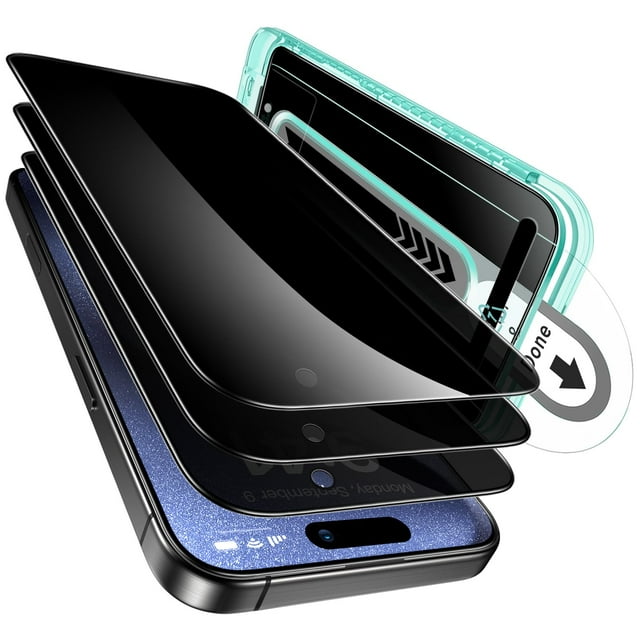 Protector de pantalla de privacidad ESR para iPhone 15 Pro Max (paquete de 3)
