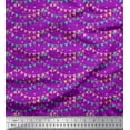 thumbnail image 1 of Soimoi Purple polyester Crepe Fabric Celebration Flags Party Print Sewing Fabric Yard 52 Inch Wide, 1 of 3