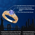 thumbnail image 2 of Gem Stone King 2.16 Ct Round Blue Tanzanite 18K Yellow Gold Plated Silver Ring, 2 of 6