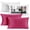 Hot Pink, variant on Clara Clark Plush Solid Decorative Microfiber Square Throw Pillow Cover with Throw Pillow Insert for Couch, Hot Pink, 16"x16"", 4 Piece Decorative Soft Throw Pillow Set
