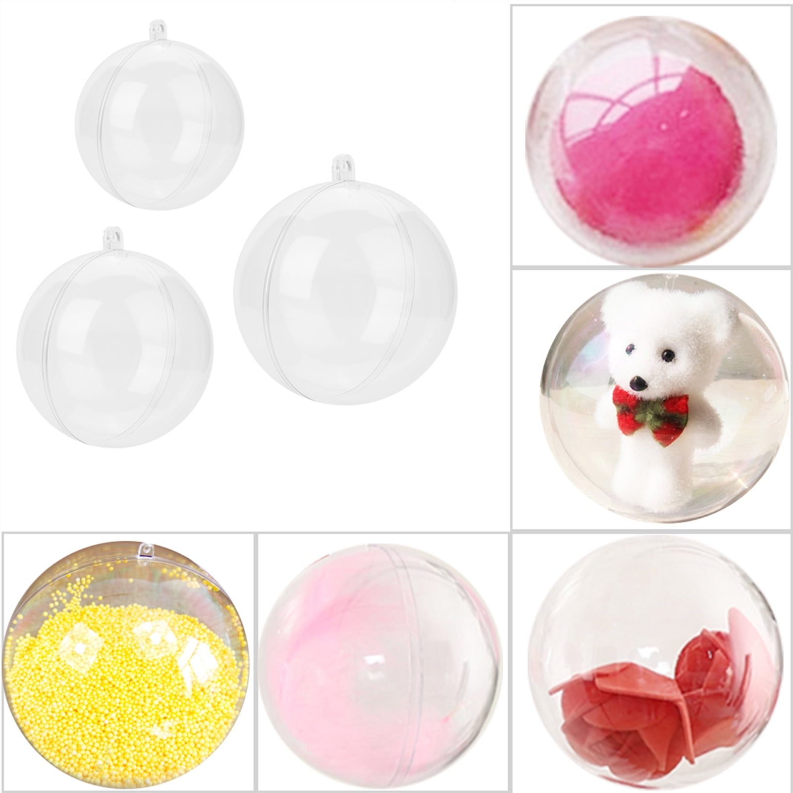 20 Boules Plastique Transparents Remplissables 10 Cm – Décoration Noël, Mariage, Fête